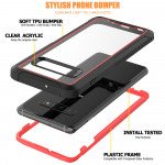Wholesale Galaxy S10e Clear Dual Defense Case (Red)